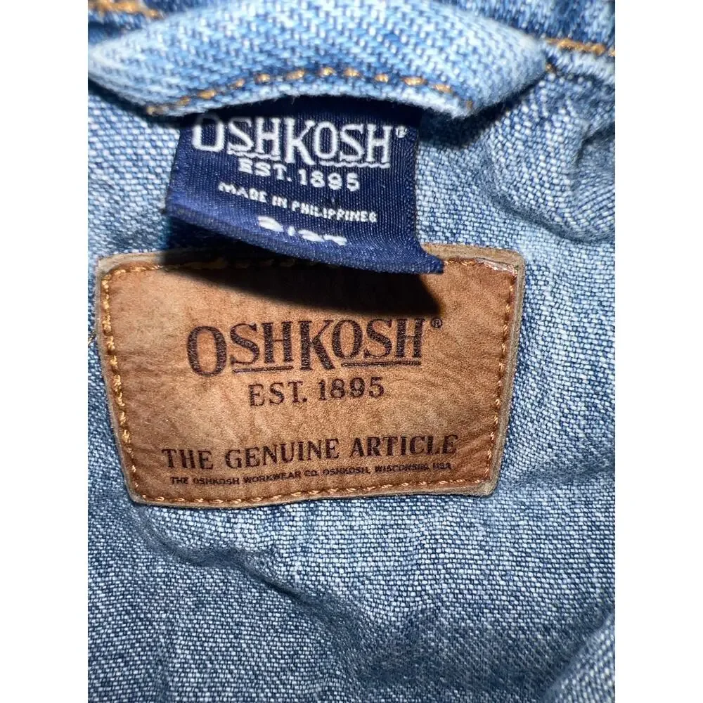 OshKosh B'Gosh Vintage Y2K blue denim trucker toddler jacket sz 3/3T girls/boy